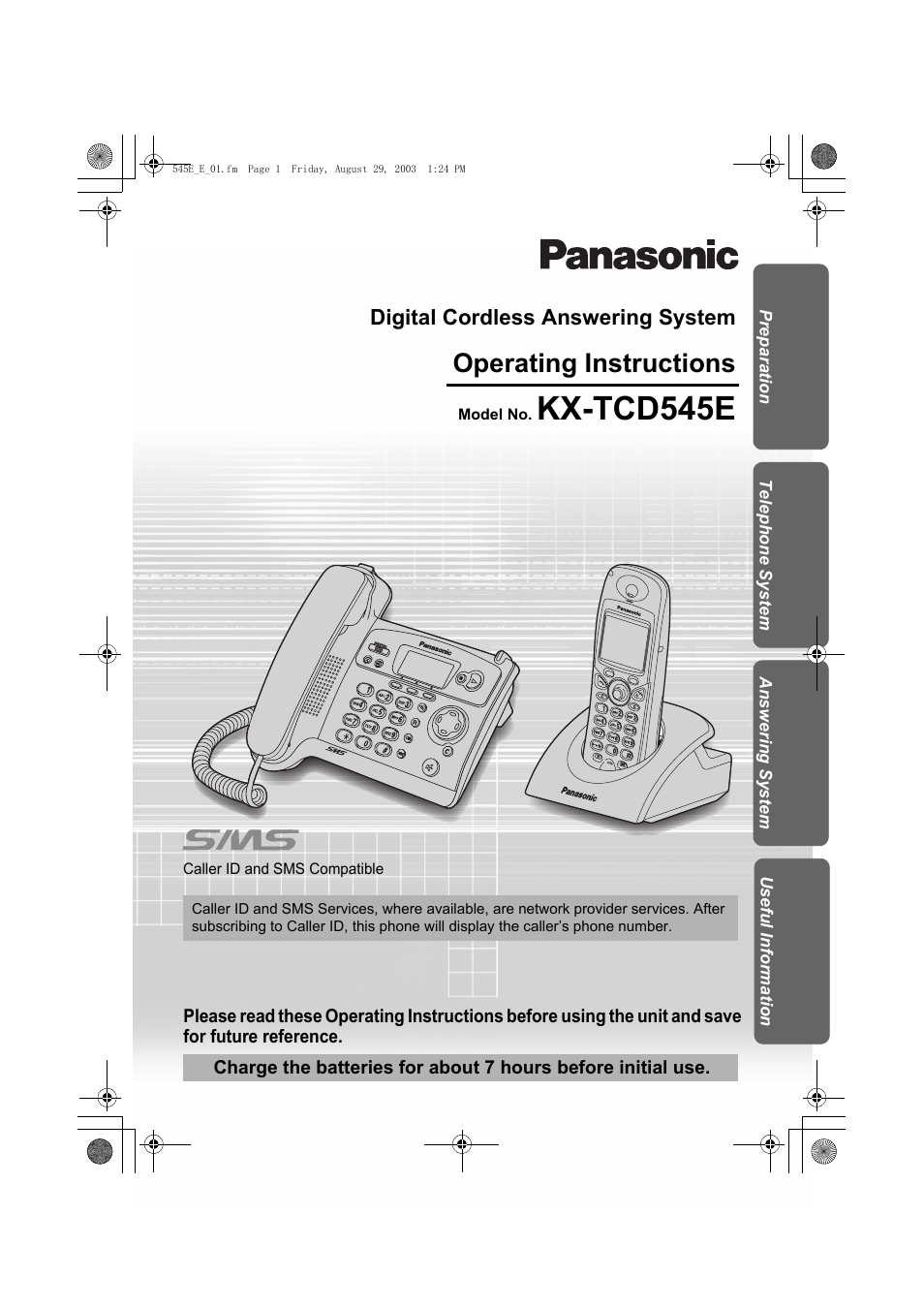 Panasonic KX-TCD545E User Manual | 129 pages