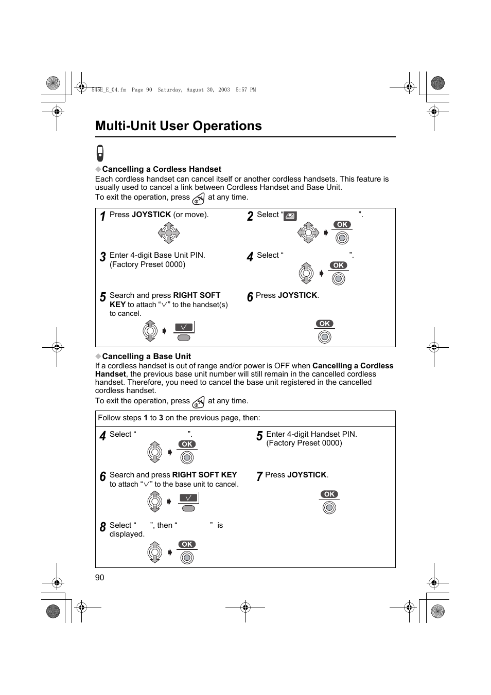 Multi-unit user operations | Panasonic KX-TCD545E User Manual | Page 90 / 129