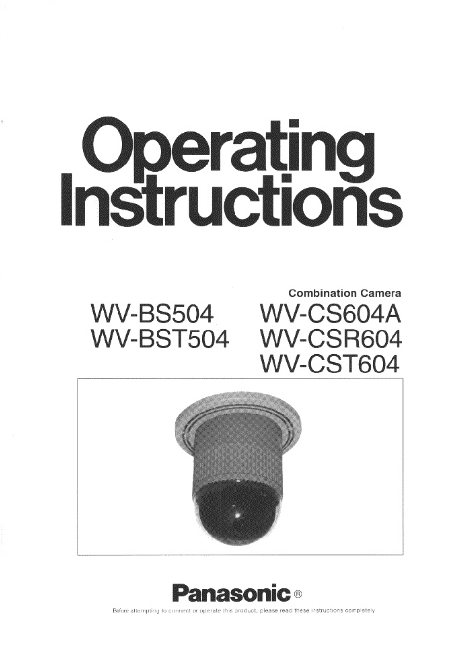 Panasonic WV-BS504 User Manual | 40 pages