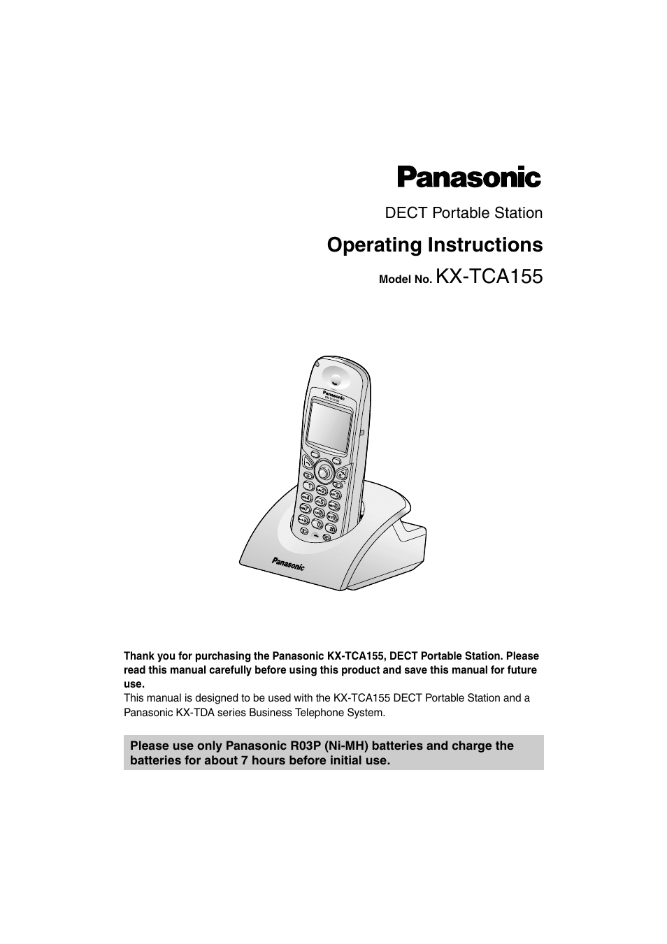 Panasonic KX-TCA155 User Manual | 50 pages