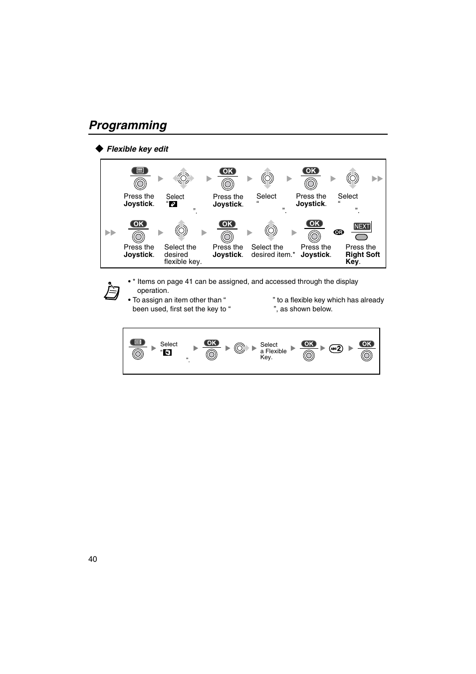 Flexible key edit, Programming | Panasonic KX-TCA155 User Manual | Page 40 / 50