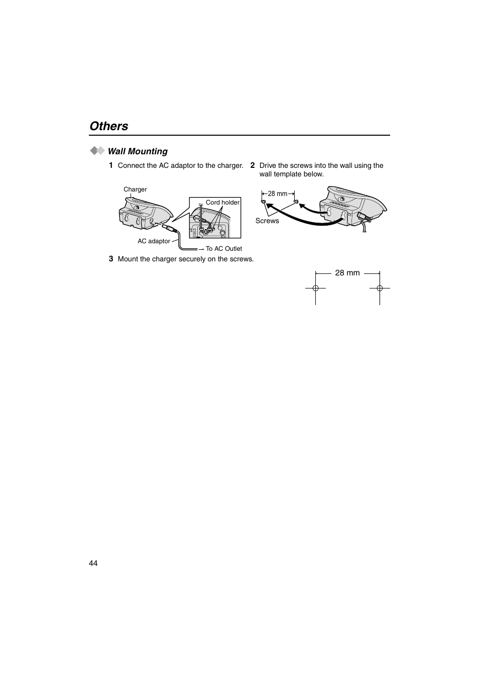 Wall mounting, Others | Panasonic KX-TCA155 User Manual | Page 44 / 50