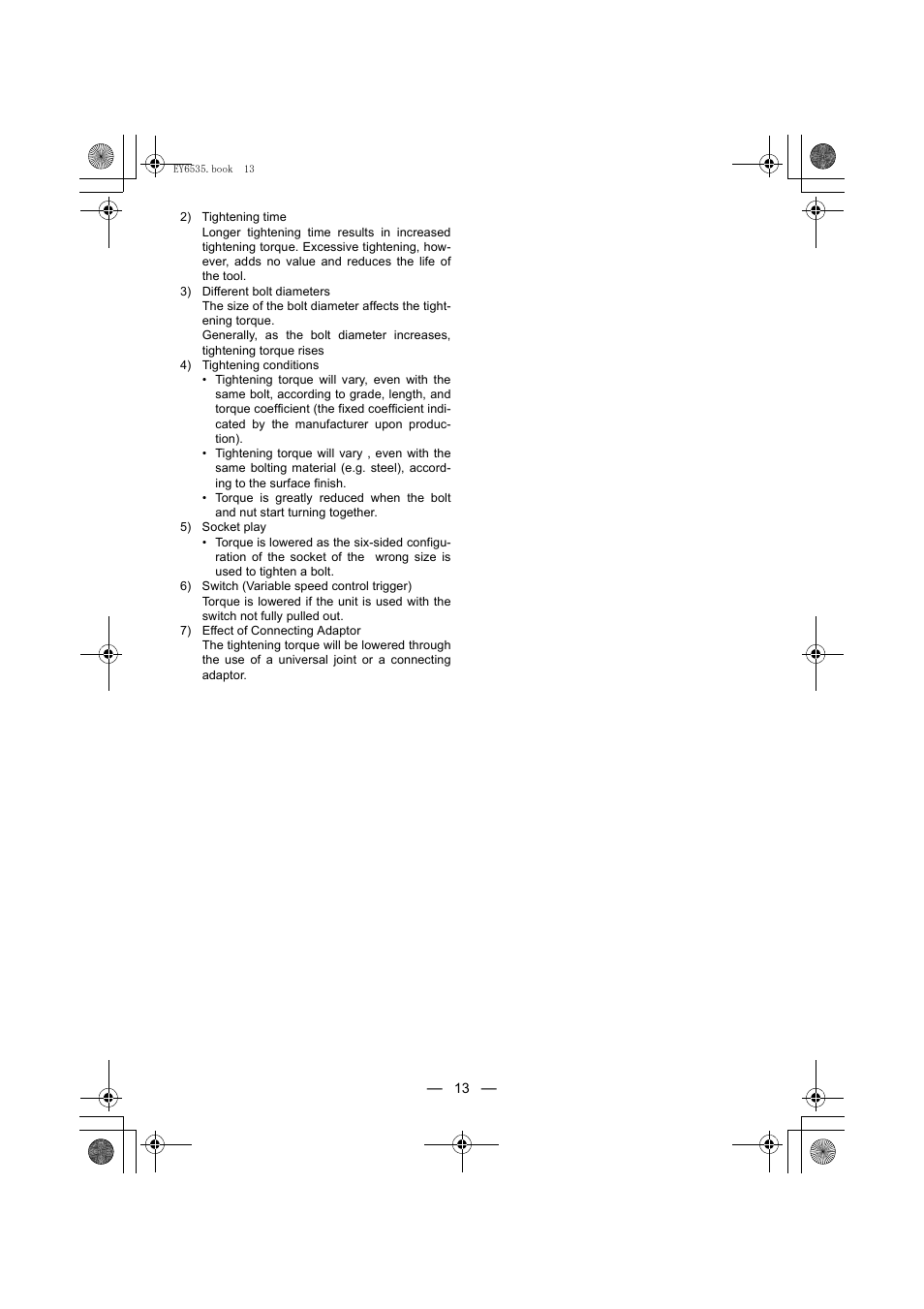 Panasonic EY6535 User Manual | Page 13 / 16