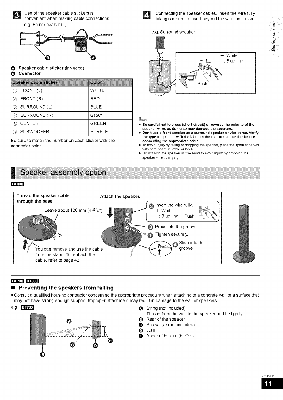 I speaker assembly option, Iiseiei, Speaker assembly option | Panasonic SC-BT730 User Manual | Page 11 / 52