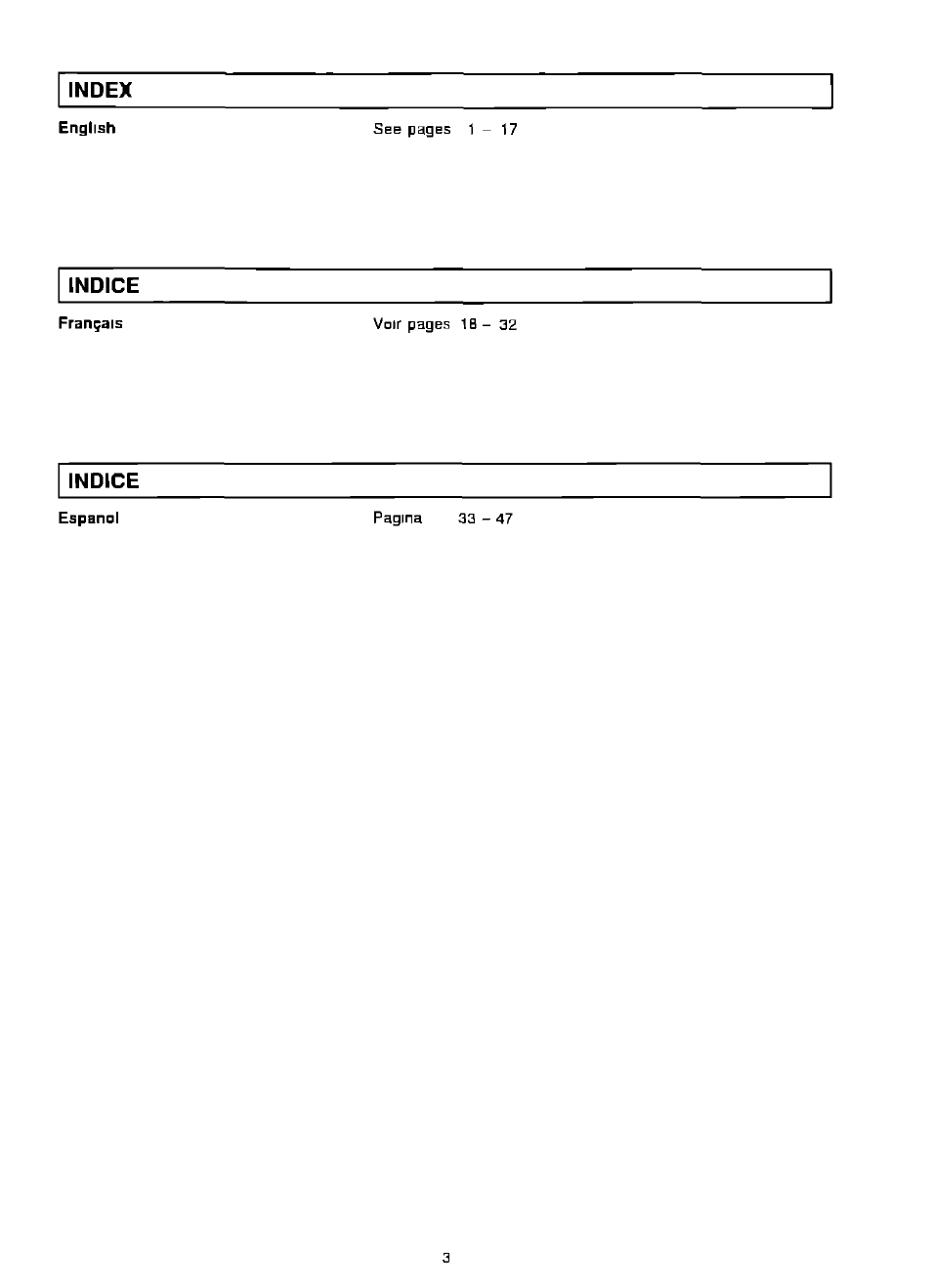 Index, Indice | Panasonic EP574 User Manual | Page 3 / 48