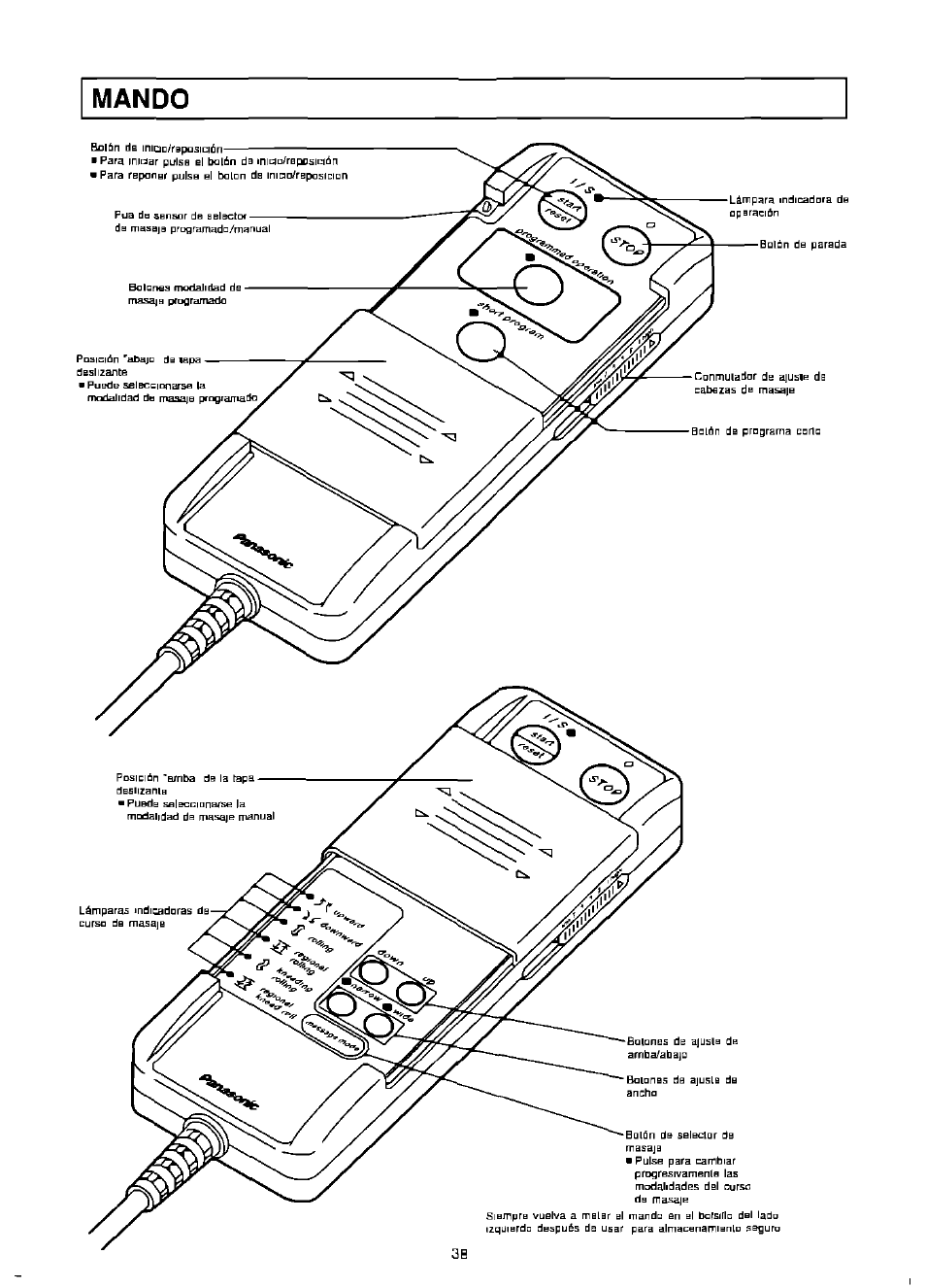 Mando | Panasonic EP574 User Manual | Page 38 / 48