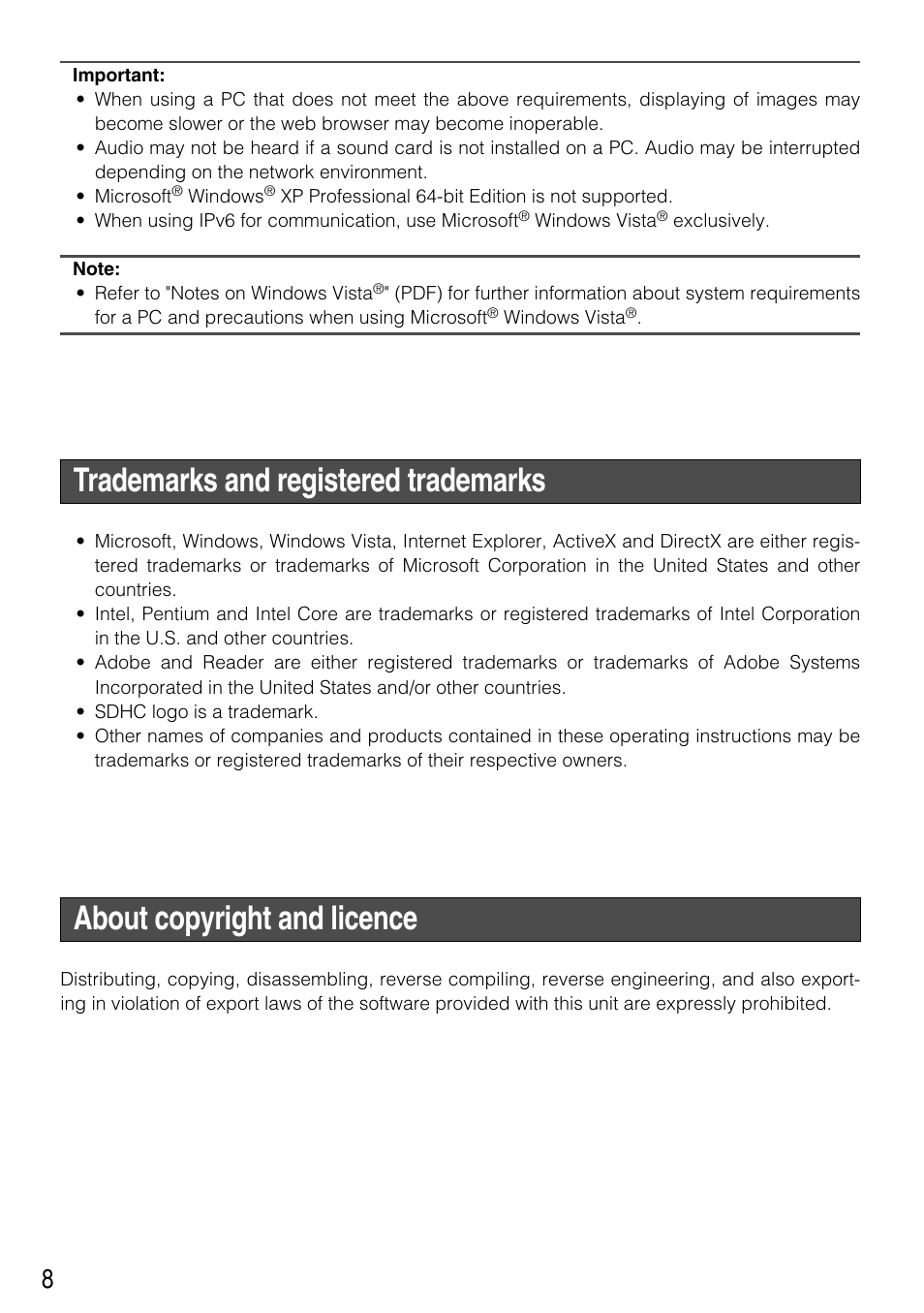 Panasonic WV-NW502SK User Manual | Page 8 / 44