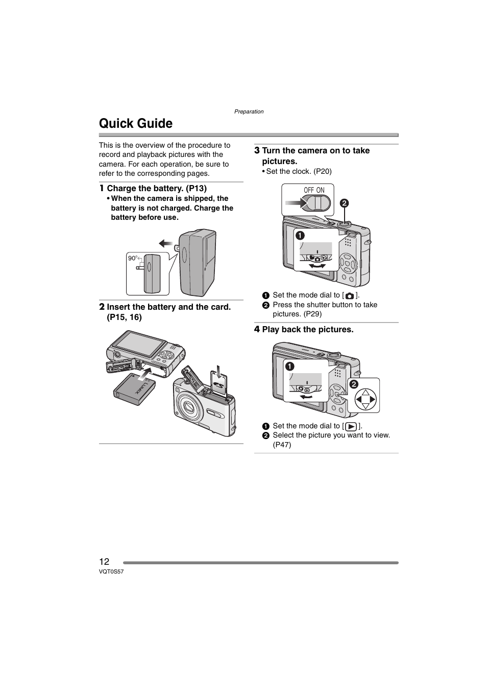 Quick guide | Panasonic DMC-FX9PP User Manual | Page 12 / 124