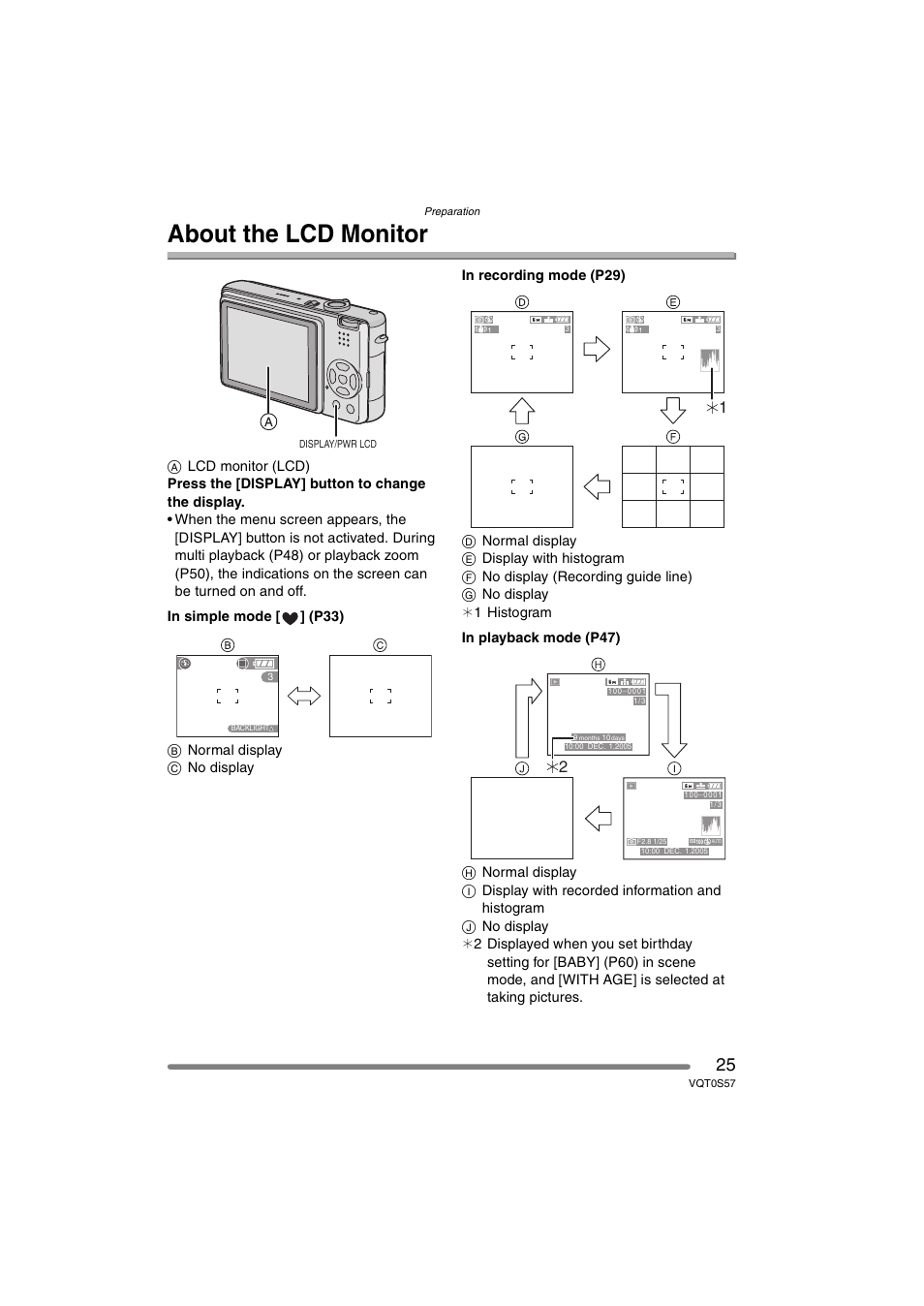 About the lcd monitor | Panasonic DMC-FX9PP User Manual | Page 25 / 124