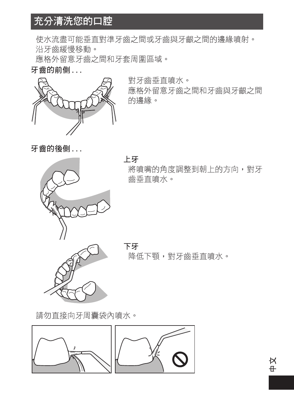 充分清洗您的口腔 | Panasonic EWDJ10 User Manual | Page 19 / 24