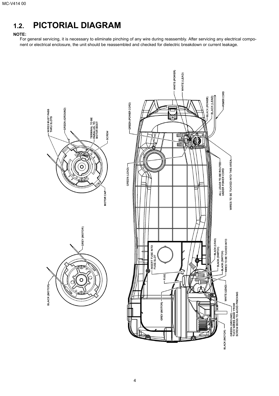 Pictorial diagram | Panasonic MC-V414 00 User Manual | Page 4 / 13