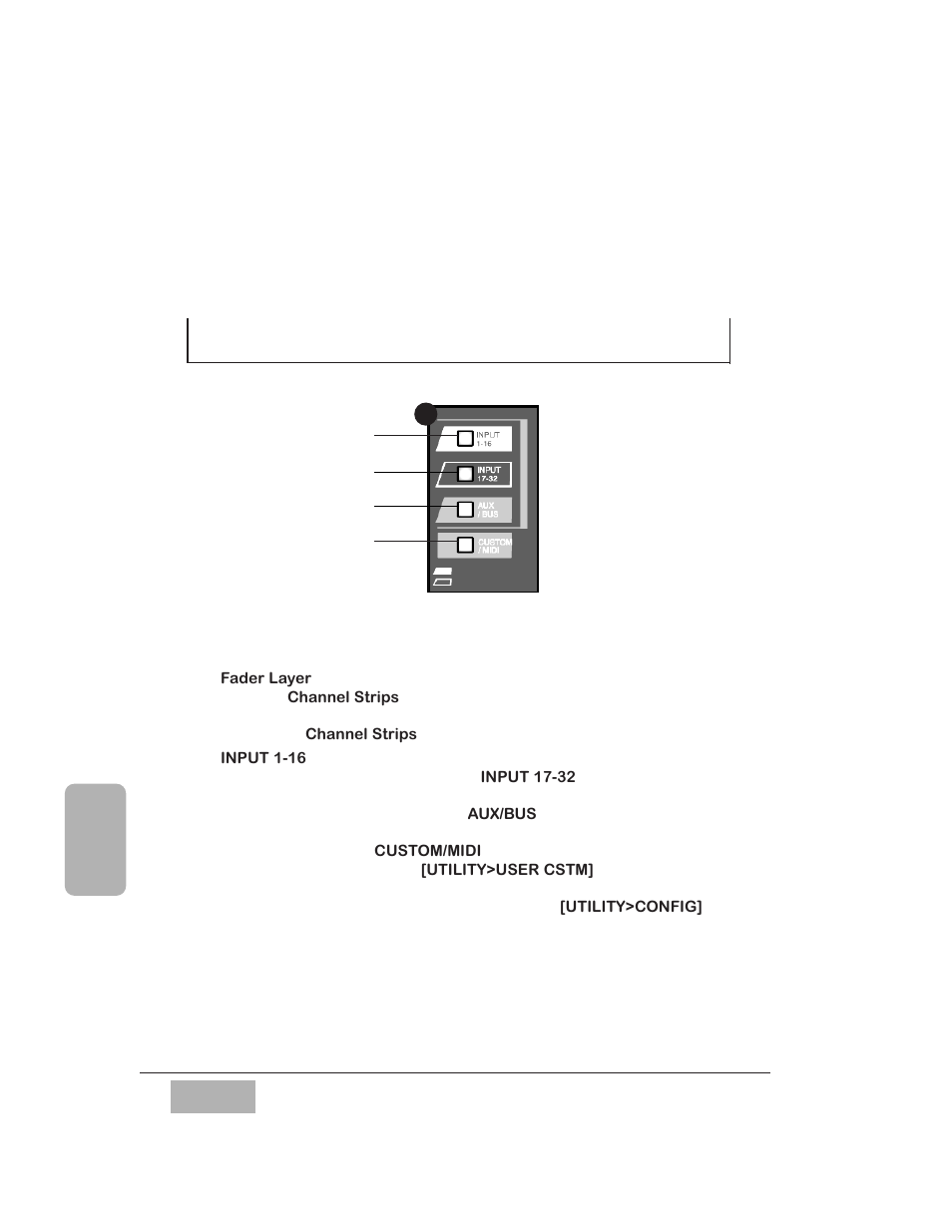Chapter 6 channel fader layers and channel strips, 1 fader layers, Chapter 6 fader layers and channel strips | Panasonic WR-DA7 User Manual | Page 104 / 369