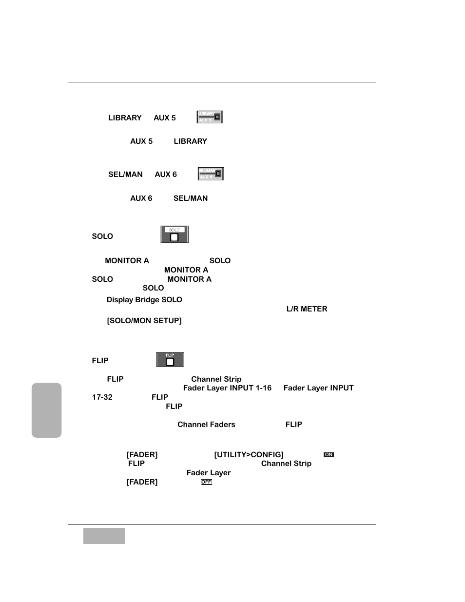 Library or aux 5 led, Sel/man or aux 6 led, Solo led button | Flip led button | Panasonic WR-DA7 User Manual | Page 108 / 369