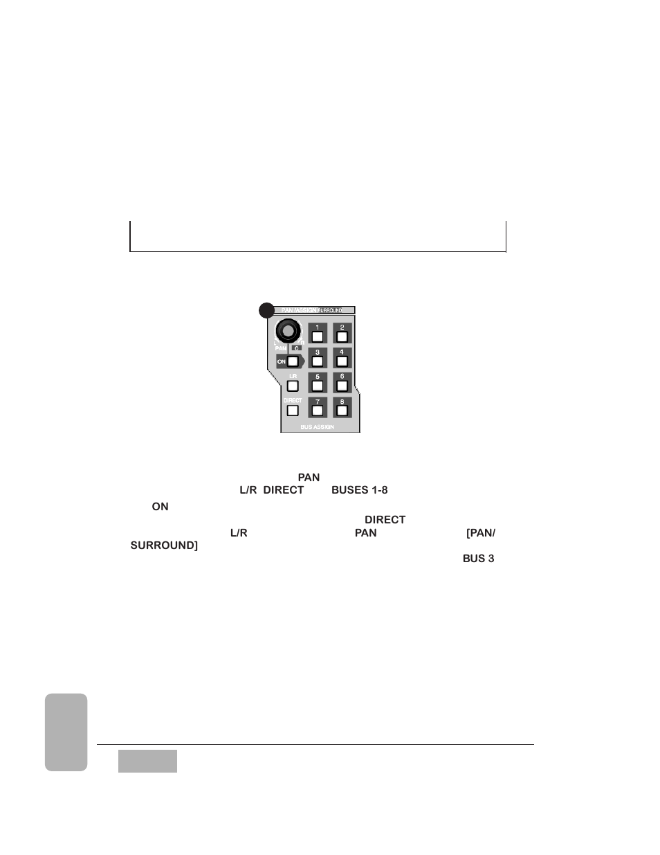 Chapter 8 pan/assign, surround, bus assign, 1 pan/bus assign controls | Panasonic WR-DA7 User Manual | Page 120 / 369