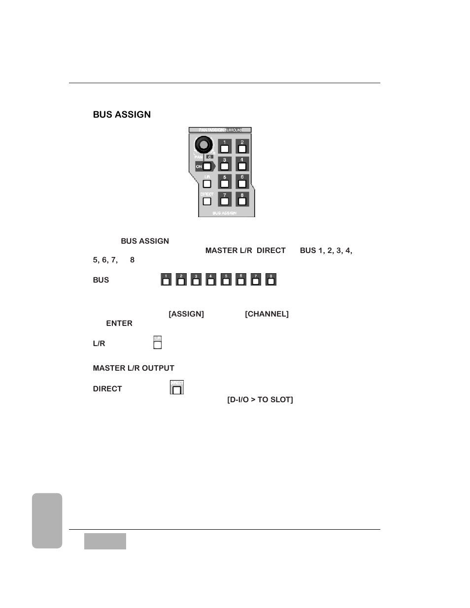 Bus assign controls, Bus led buttons, L/r led button | Direct led button | Panasonic WR-DA7 User Manual | Page 121 / 369