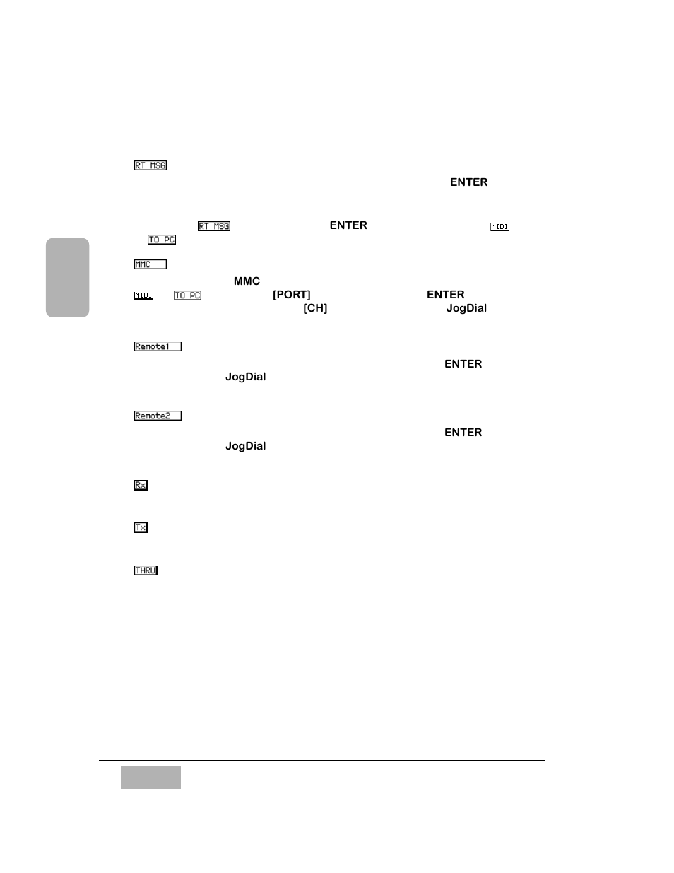 Rt msg button, Mmc button, Remote 1 button | Remote 2 button, Rx button, Tx button, Thru button | Panasonic WR-DA7 User Manual | Page 159 / 369