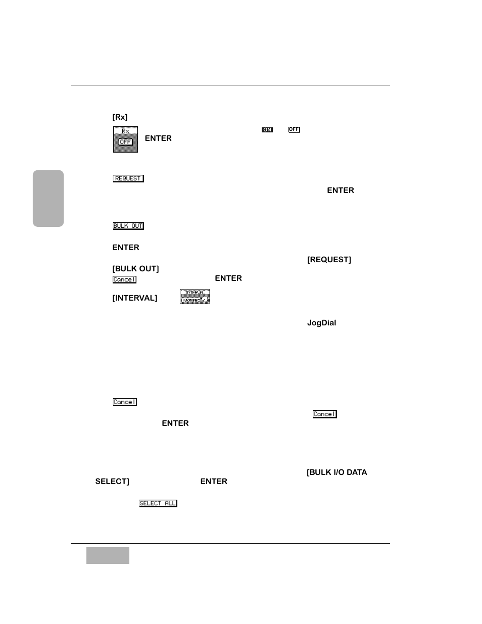 Reverse button, Bulk out button, Interval] area | Cancel button, Data selection | Panasonic WR-DA7 User Manual | Page 166 / 369