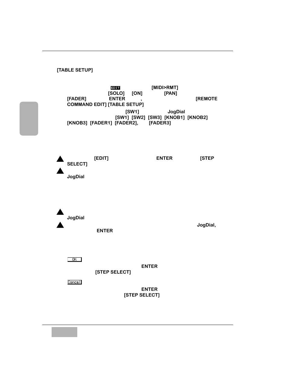 Table setup] area, Selecting a table, Edit of data table | Ok button, Cancel button | Panasonic WR-DA7 User Manual | Page 171 / 369