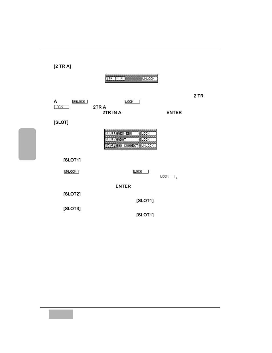 2 tr a] areas, Slot] area, Slot1] fields | Slot2] fields, Slot3] fields | Panasonic WR-DA7 User Manual | Page 182 / 369