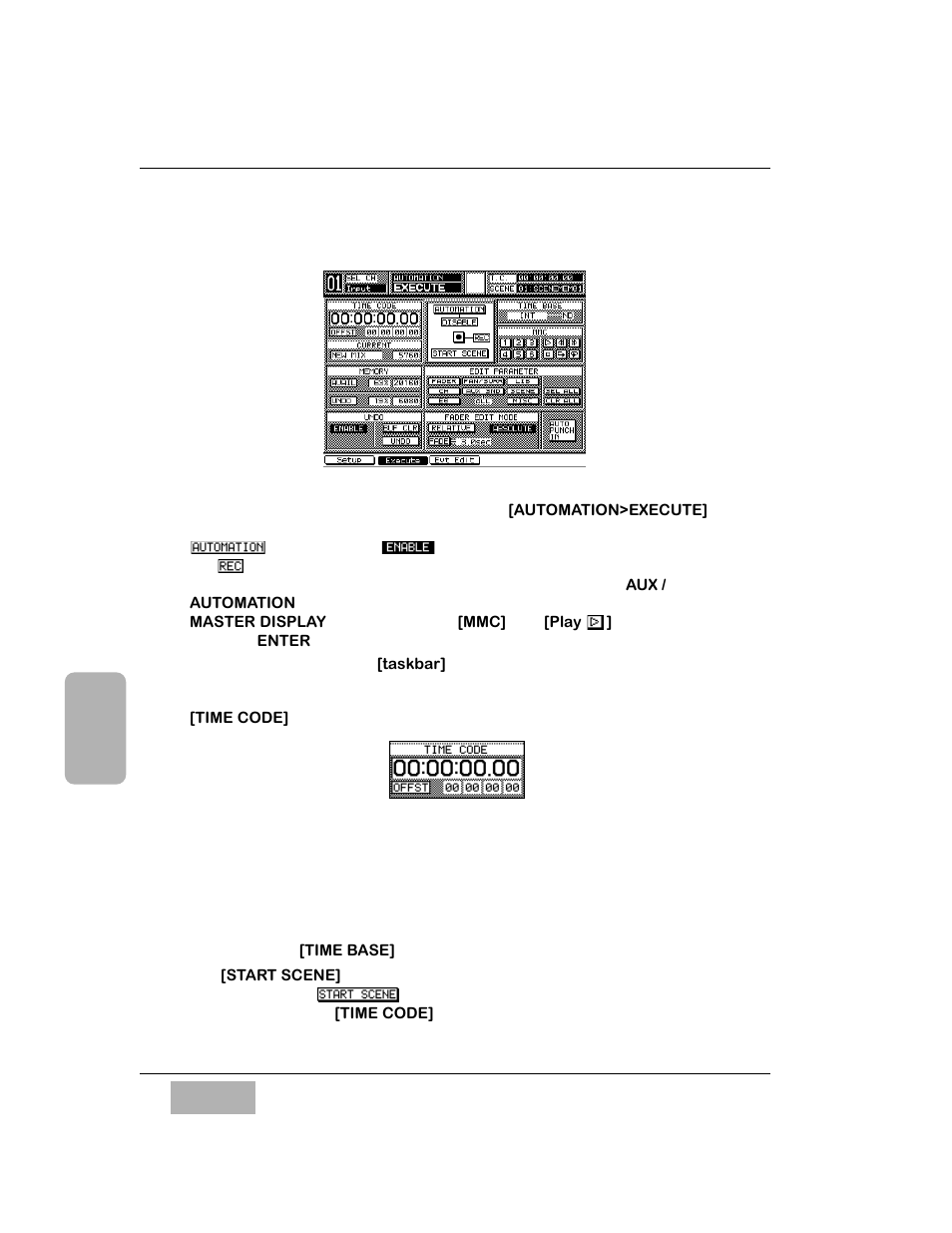 2 automation, execute window, Time code] area | Panasonic WR-DA7 User Manual | Page 205 / 369