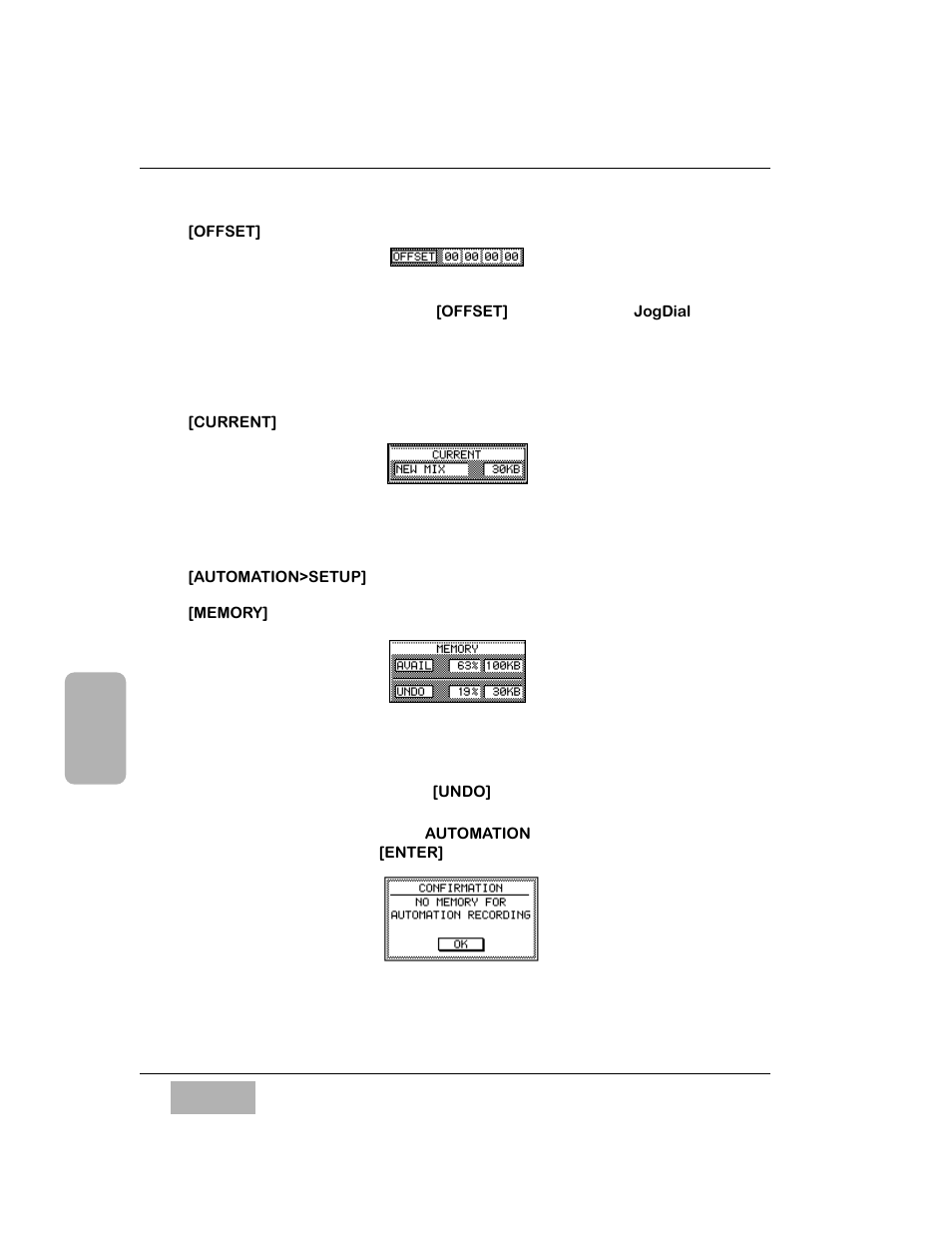 Offset] area, Current] area, Memory] area | Panasonic WR-DA7 User Manual | Page 206 / 369