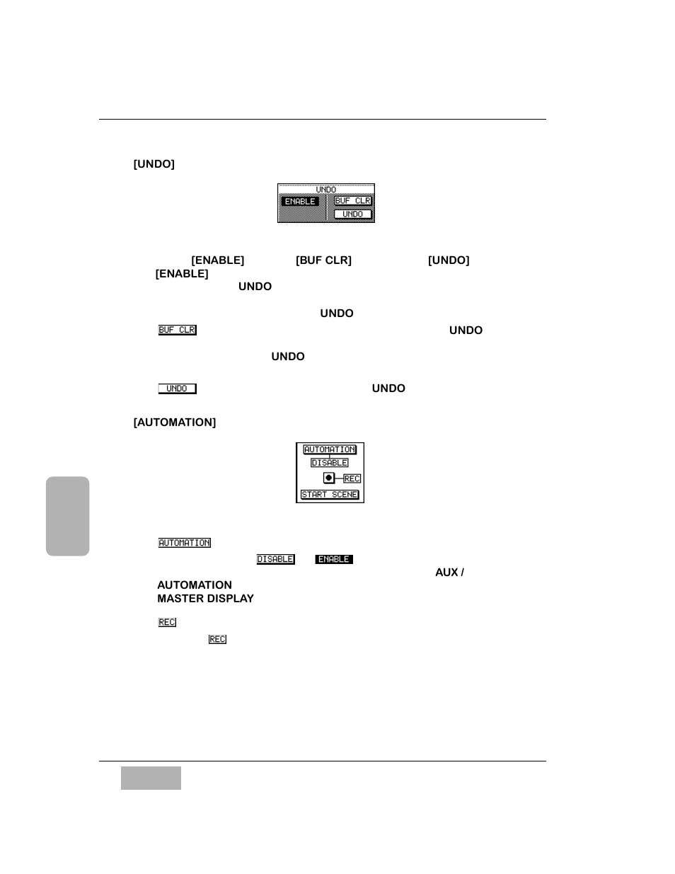 Undo] area, Automation] area, Automation button | Rec button | Panasonic WR-DA7 User Manual | Page 207 / 369