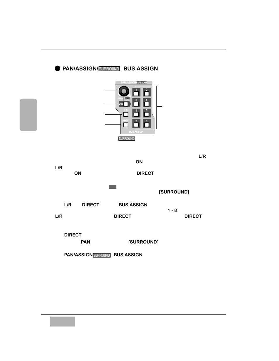 Pan/assign/surround, bus assign section | Panasonic WR-DA7 User Manual | Page 30 / 369