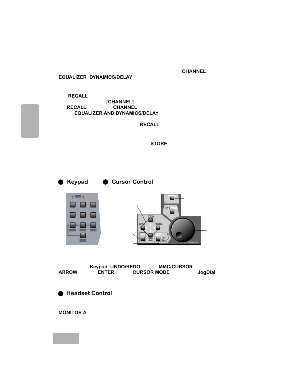 Keypad and cursor control section, Headset control section | Panasonic WR-DA7 User Manual | Page 40 / 369
