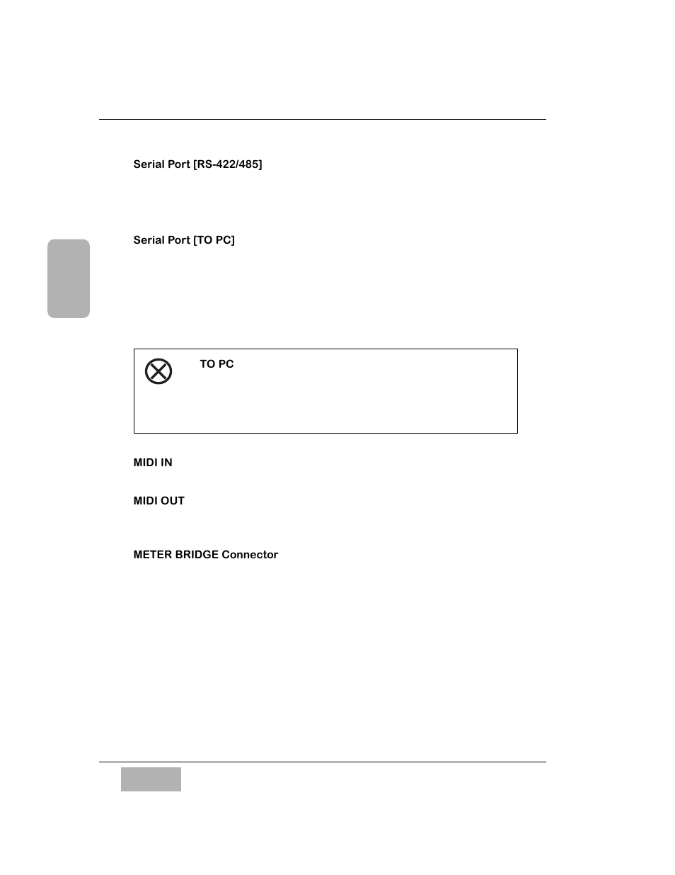 Serial port [rs-422/485, Serial port [to pc, Midi in | Midi out, Meter bridge connector | Panasonic WR-DA7 User Manual | Page 51 / 369
