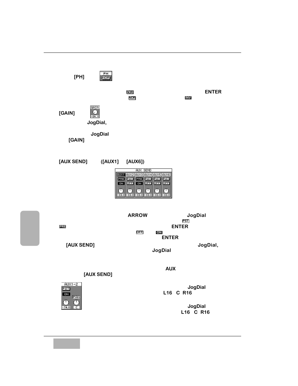 Phase [ph] area, Gain] area, Aux send] area ([aux1] to [aux6]) | Panasonic WR-DA7 User Manual | Page 86 / 369