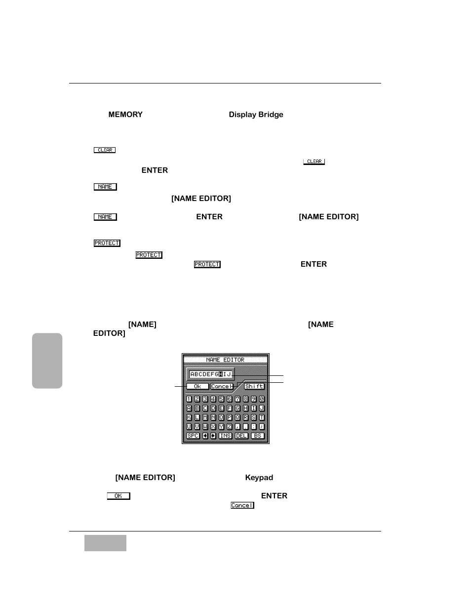 Clear button, Name button, Protect button | Library window operations, Memory name function | Panasonic WR-DA7 User Manual | Page 97 / 369