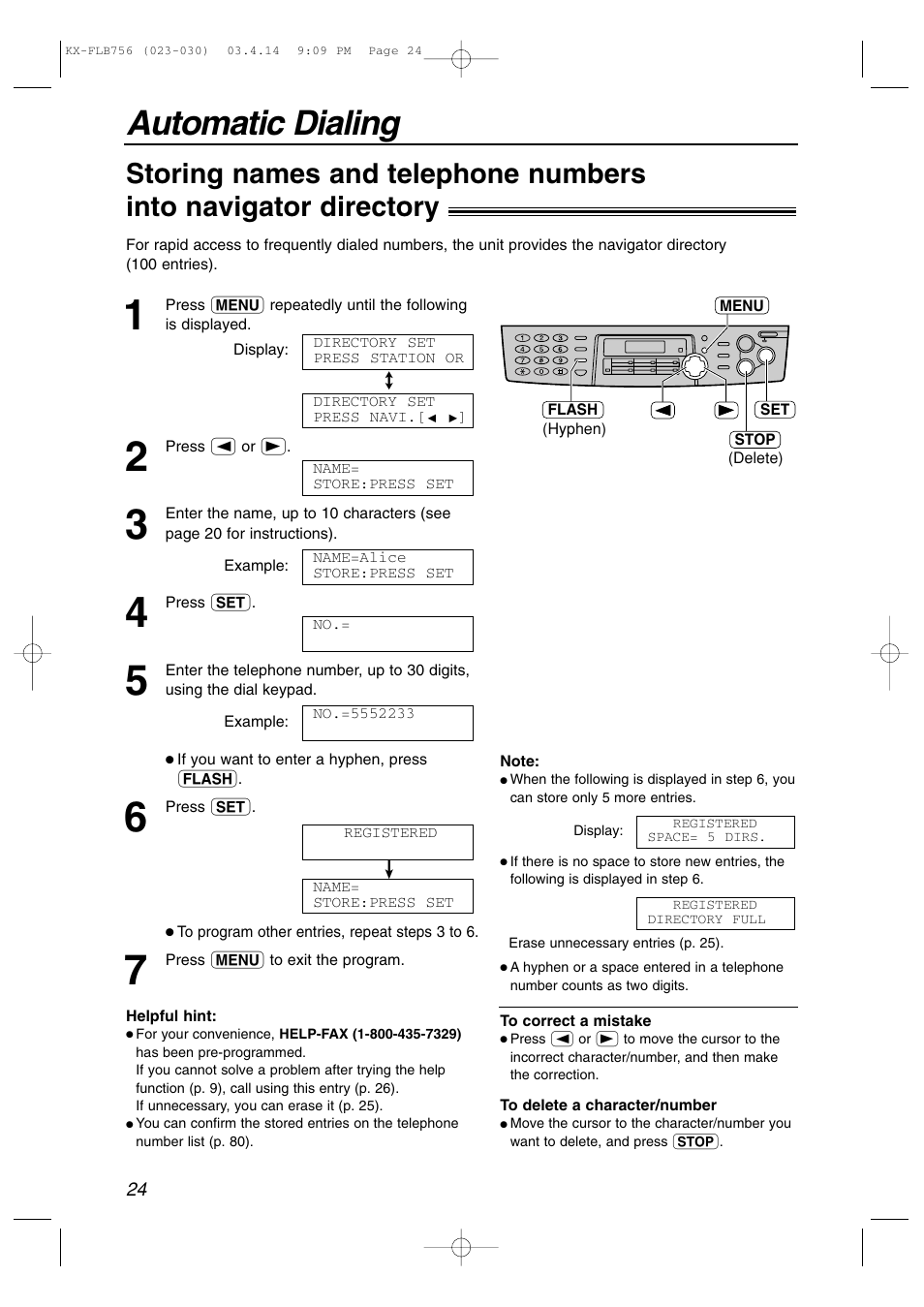 Automatic dialing | Panasonic KX-FLB756 User Manual | Page 24 / 92