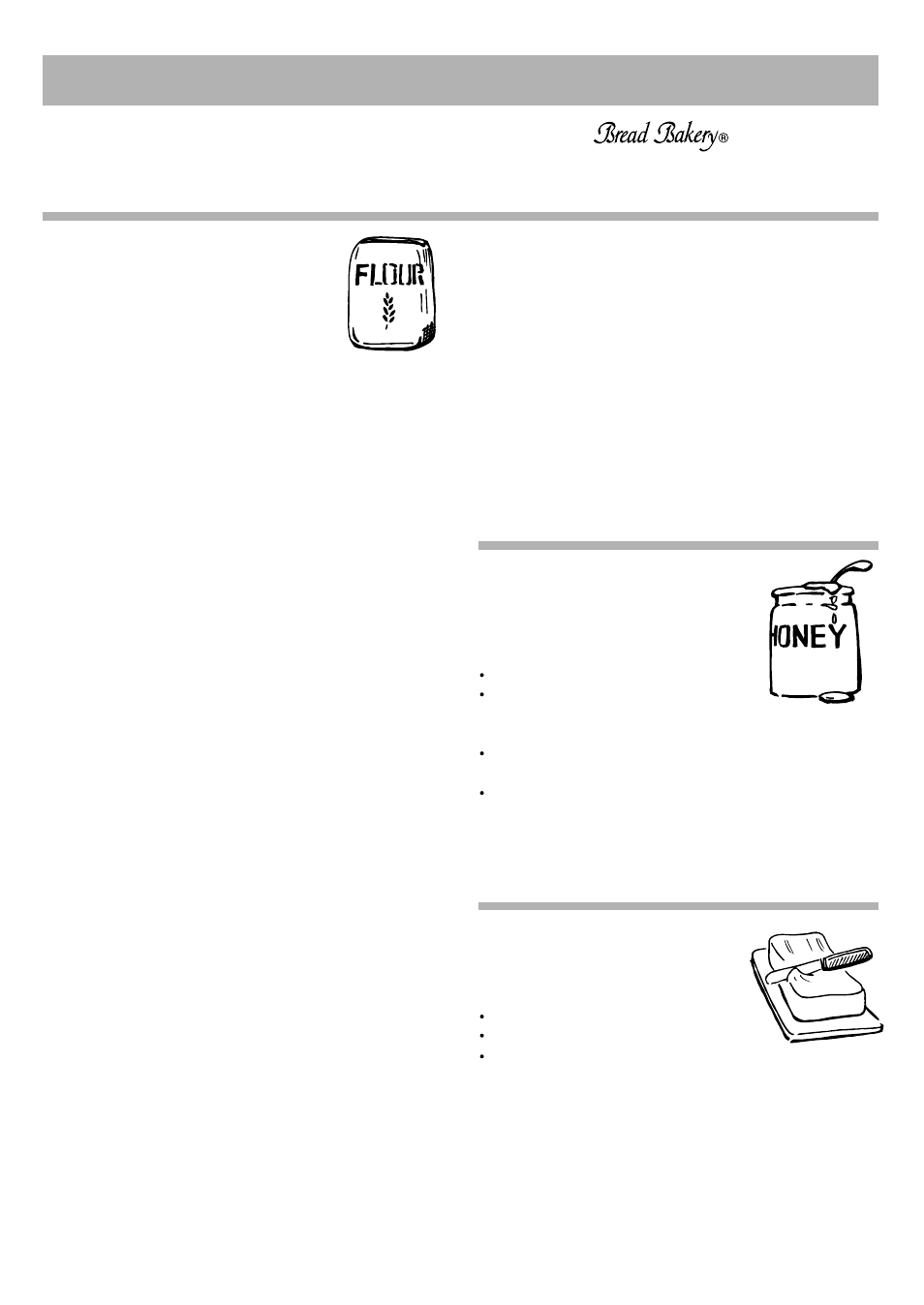 Ingredients, Flour, Sugars | Fats | Panasonic SD-YD250 User Manual | Page 18 / 36