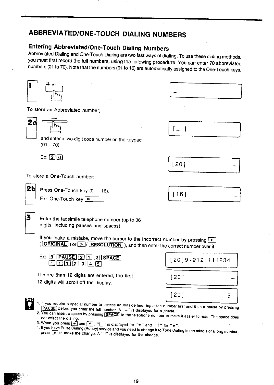 Abbreviated/one-touch dialing numbers | Panasonic Panafax UF-127M User Manual | Page 22 / 80