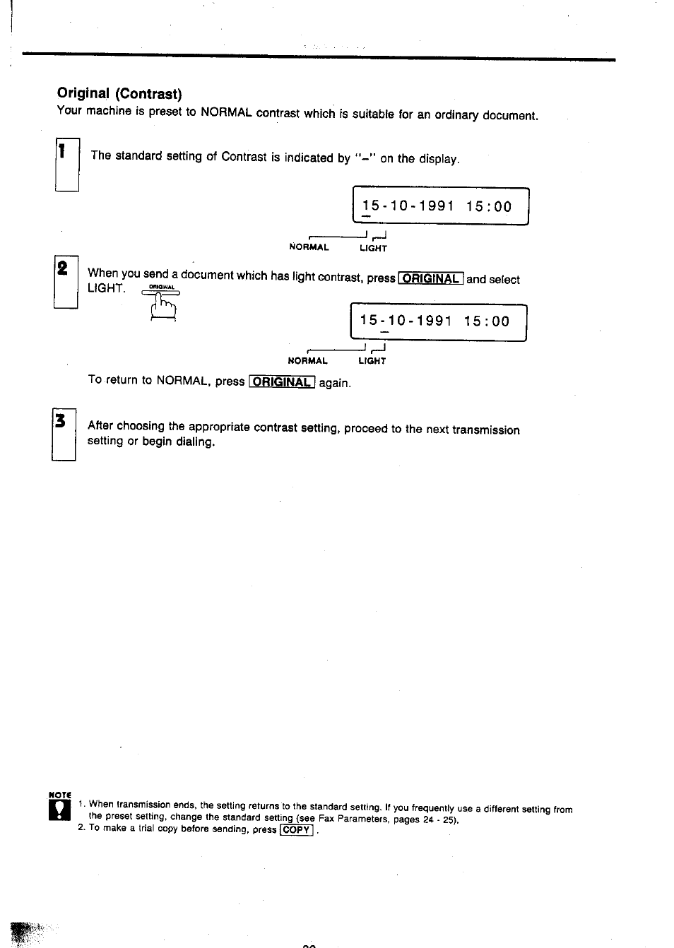 Original (contrast) | Panasonic Panafax UF-127M User Manual | Page 35 / 80