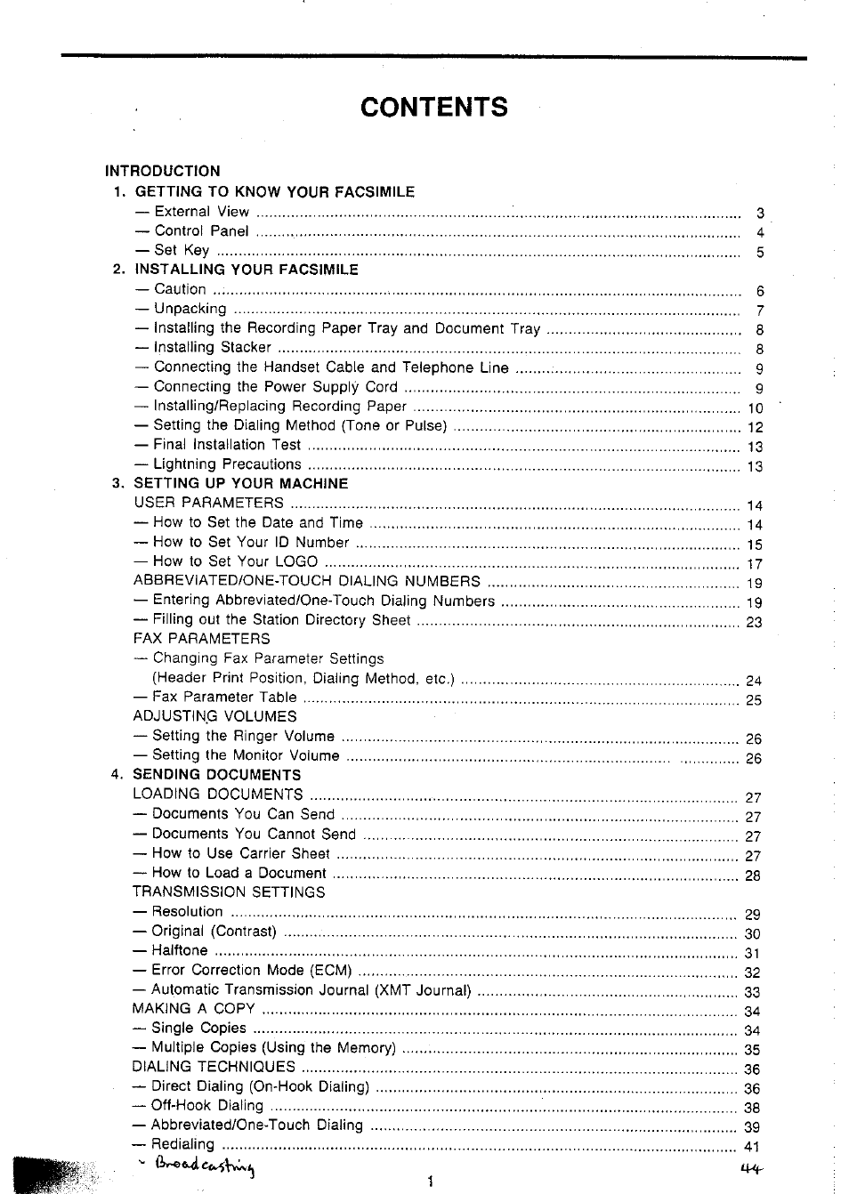 Panasonic Panafax UF-127M User Manual | Page 4 / 80