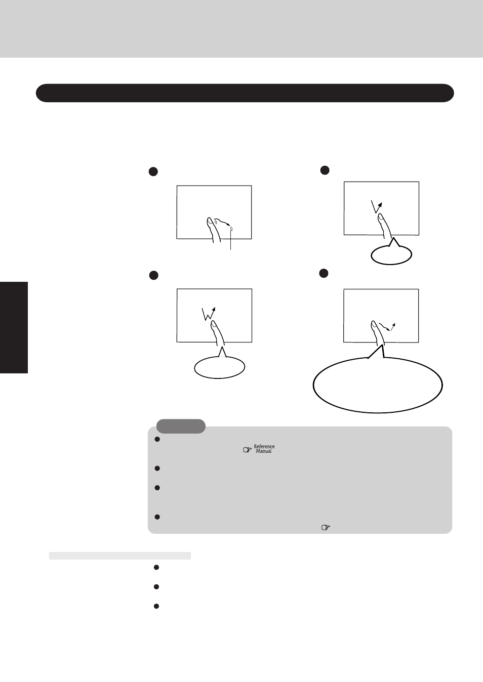 Starting up/shutting down, Using the touchscreen, Handling the touchscreen | Panasonic CF-27 Series User Manual | Page 16 / 32