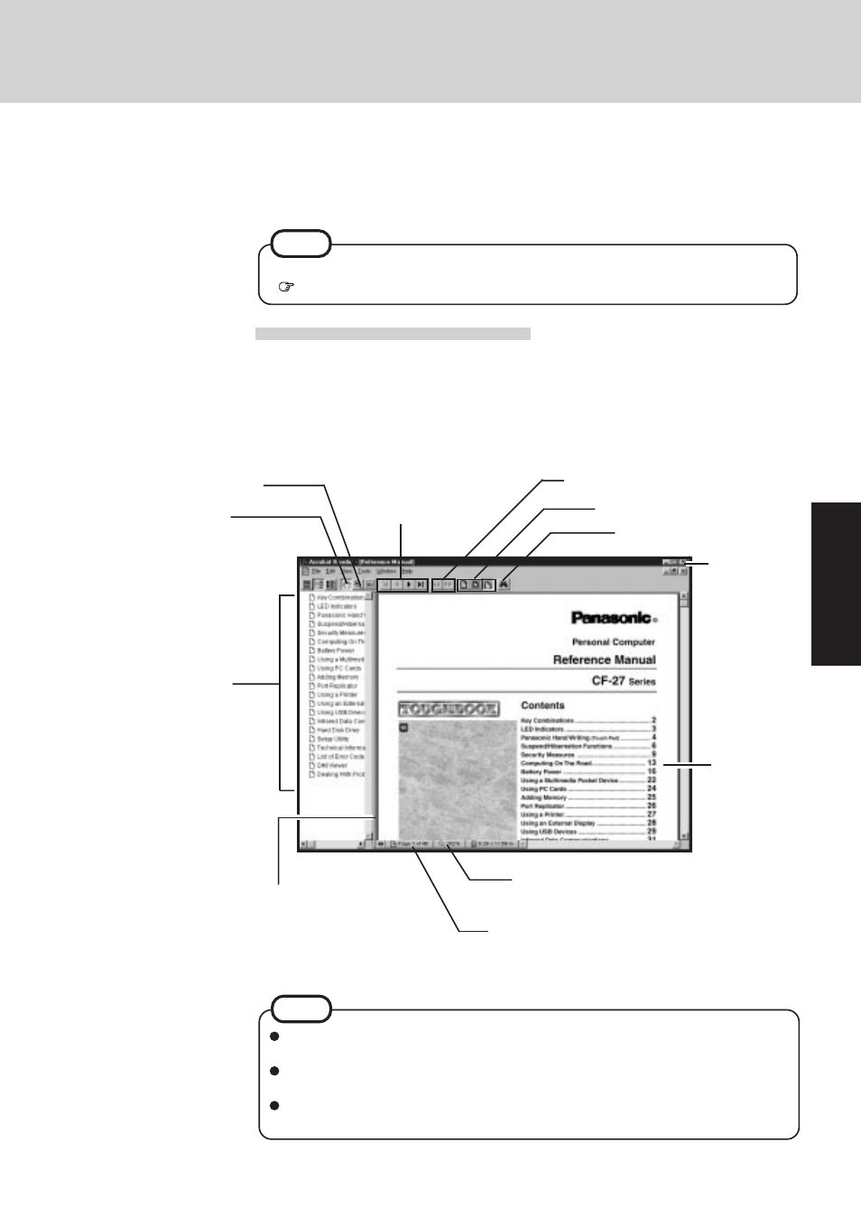 About the reference manual, Run the reference manual | Panasonic CF-27 Series User Manual | Page 19 / 32