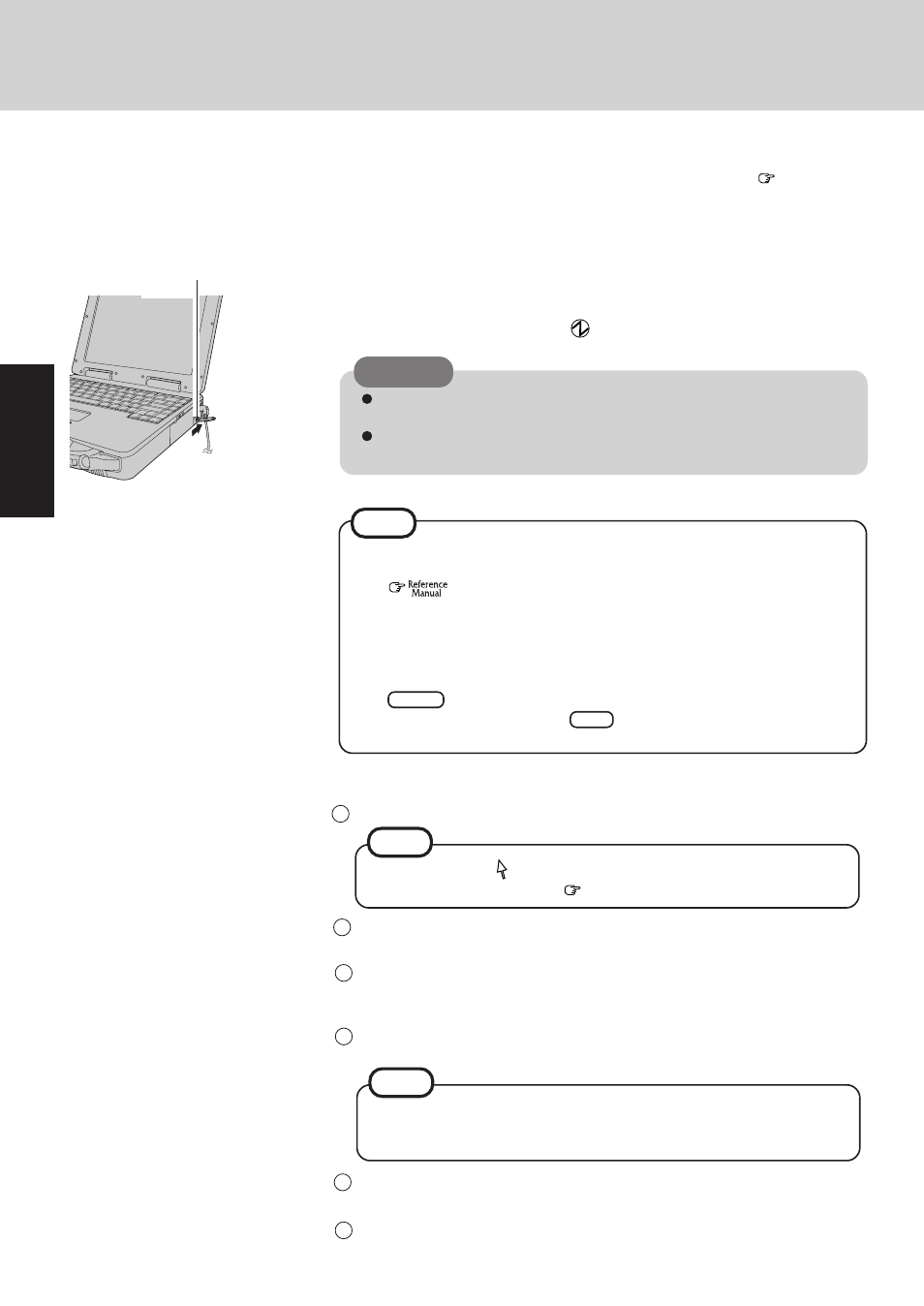 First-time operation | Panasonic CF-27 Series User Manual | Page 8 / 32