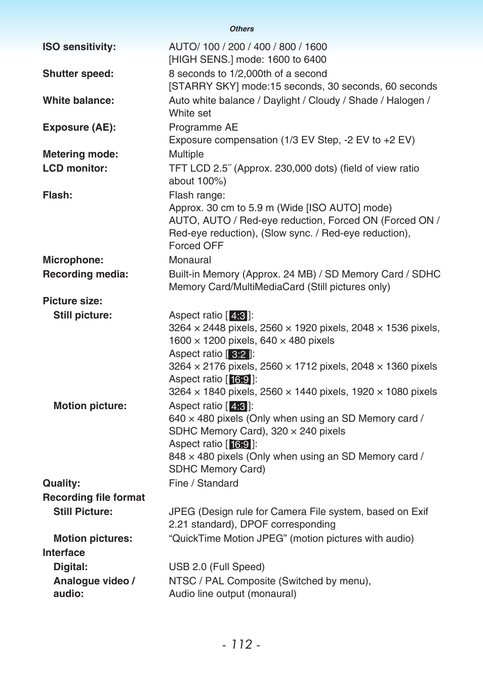 Panasonic DMC-LS80 User Manual | Page 112 / 113