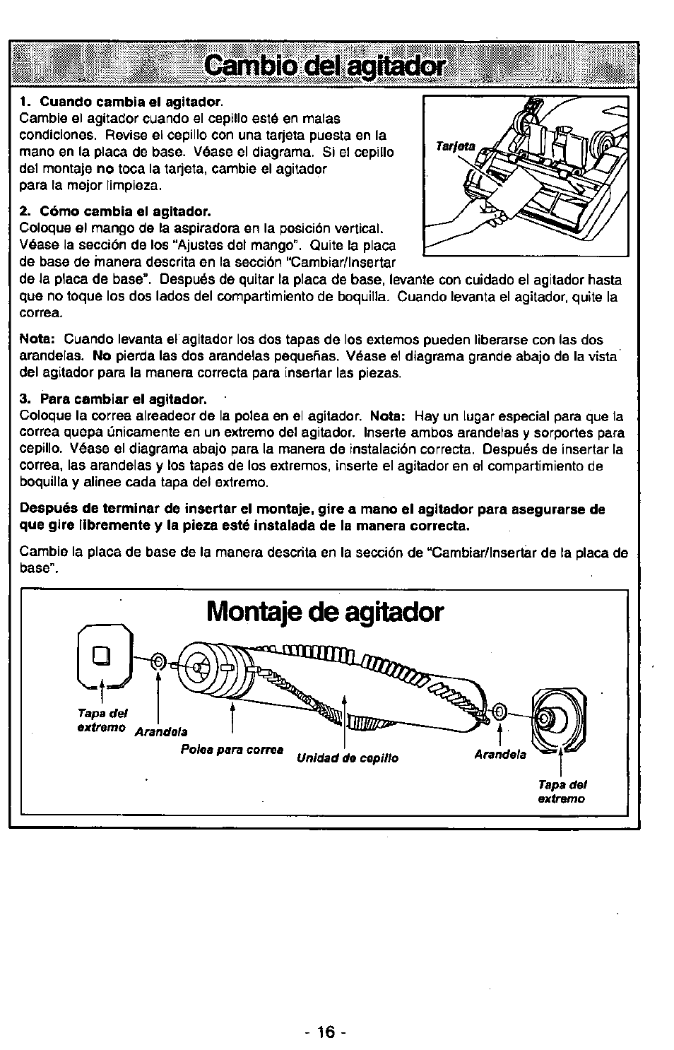 Montaje de agitador, Саш!о.1у&нжн1 | Panasonic Ultra Pro MC-V300 User Manual | Page 36 / 40