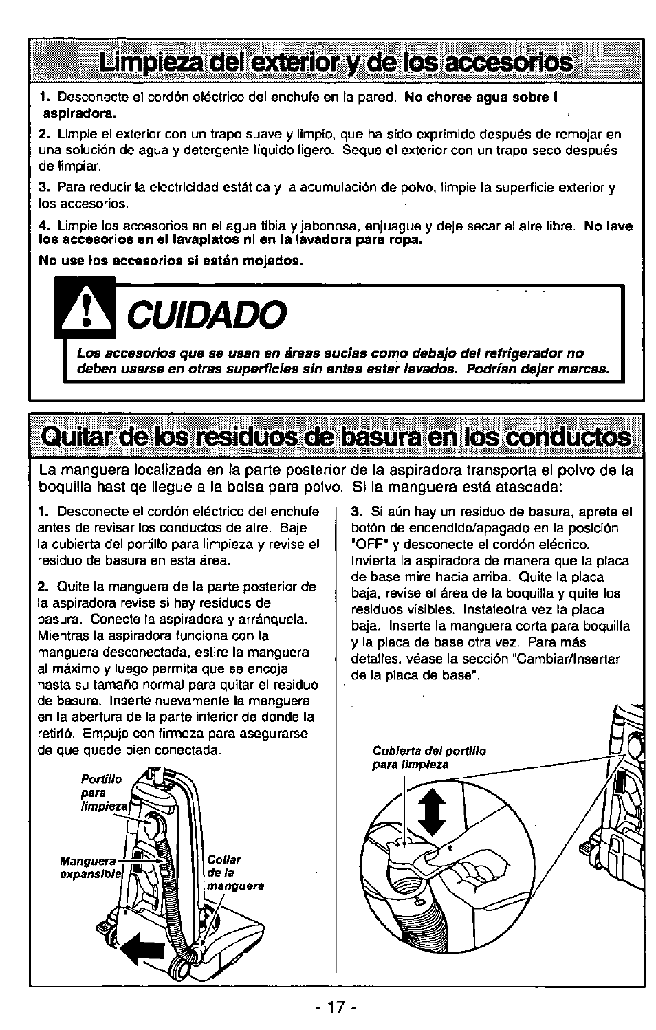 Cuidado | Panasonic Ultra Pro MC-V300 User Manual | Page 37 / 40