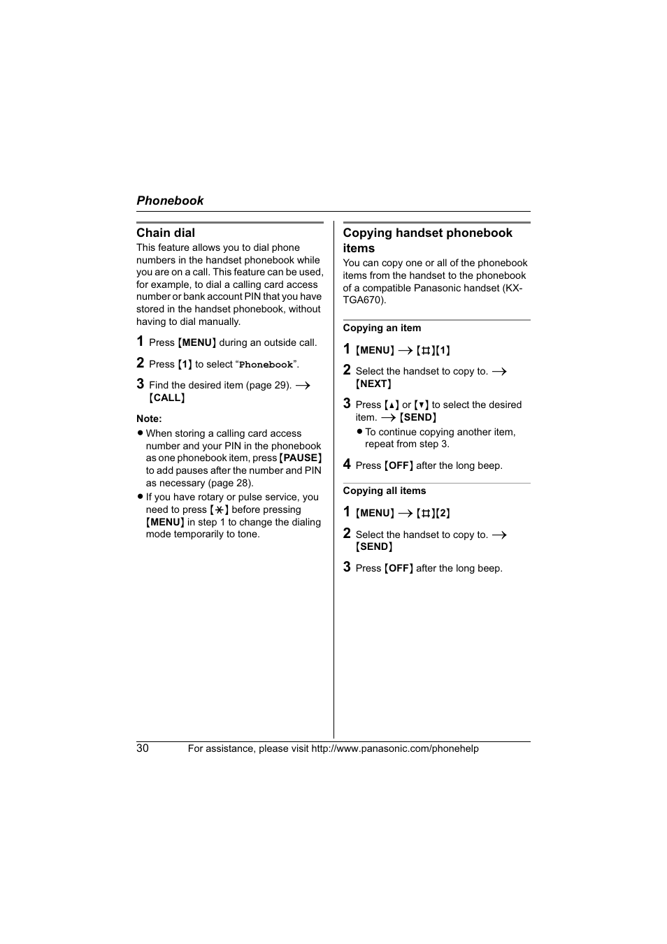 Panasonic KX-TG6700 User Manual | Page 30 / 72