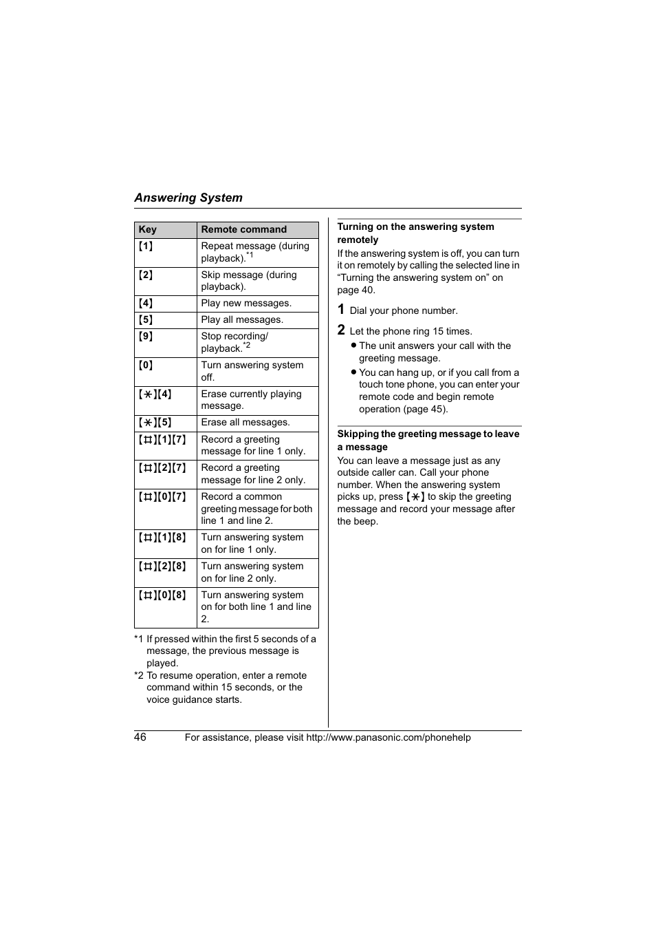Panasonic KX-TG6700 User Manual | Page 46 / 72