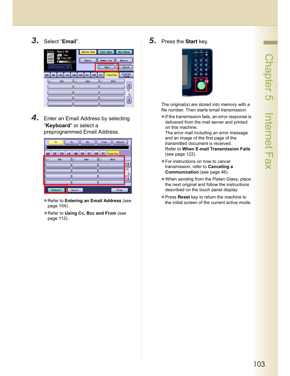 Chapter 5 internet fax | Panasonic WORKIO DP-C262 User Manual | Page 103 / 148