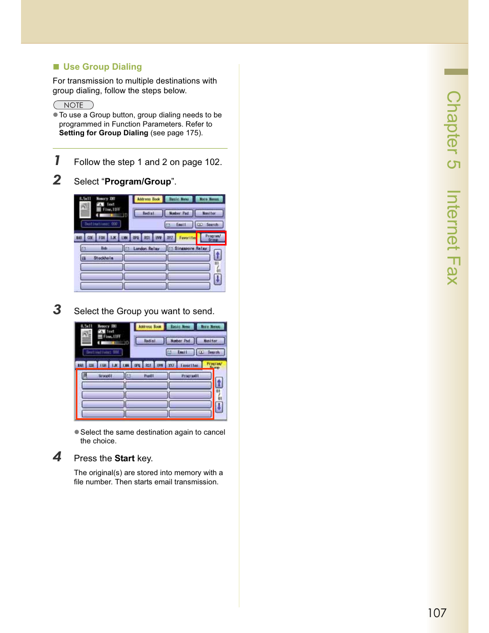 Chapter 5 internet fax | Panasonic WORKIO DP-C262 User Manual | Page 107 / 148