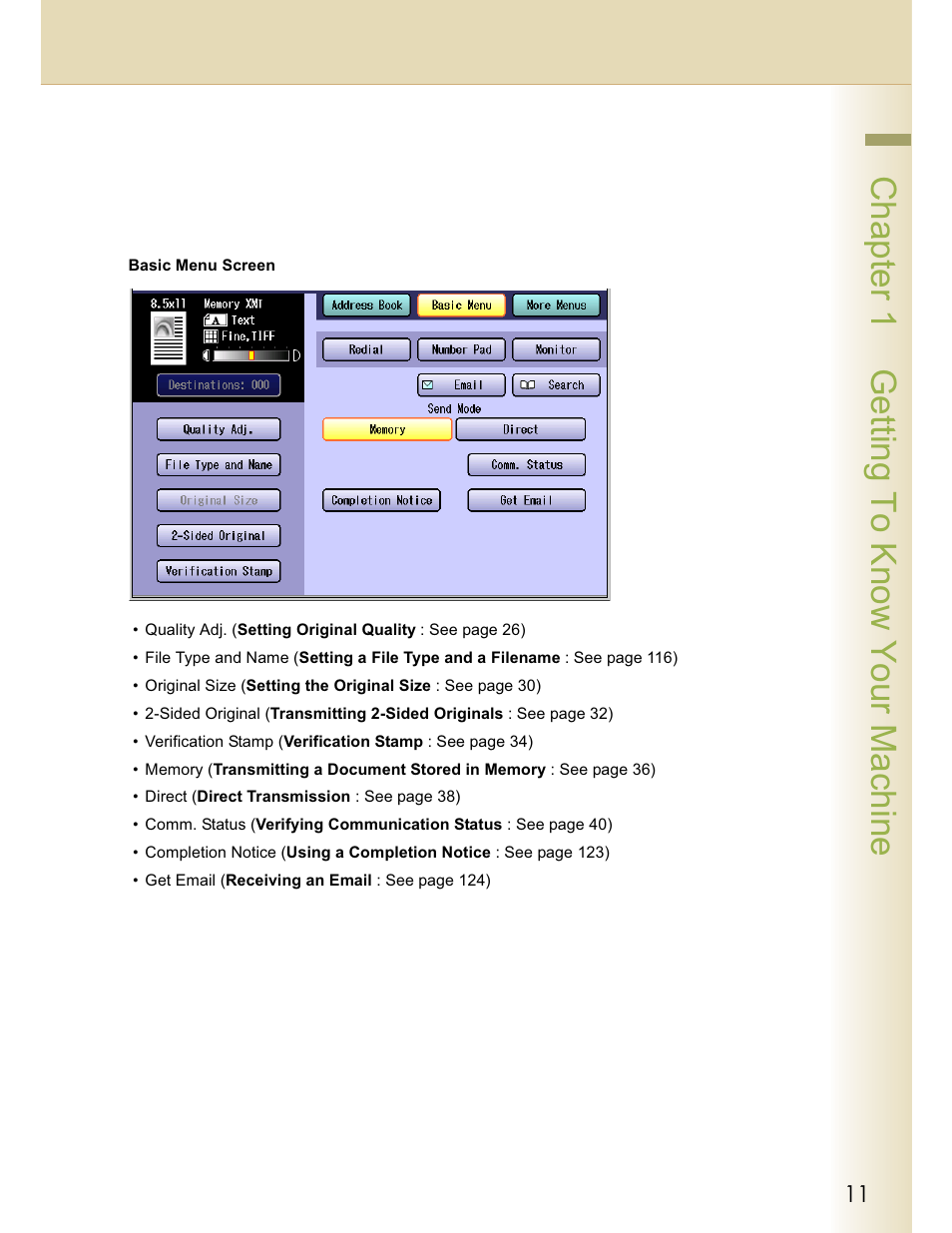 Chapter 1 getting to know your machine | Panasonic WORKIO DP-C262 User Manual | Page 11 / 148