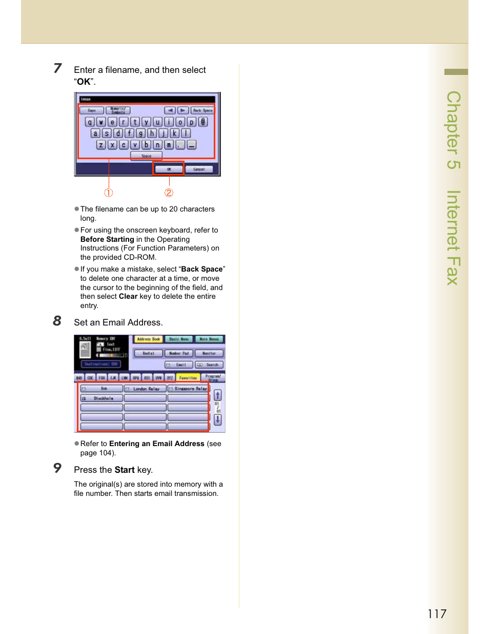 Chapter 5 internet fax | Panasonic WORKIO DP-C262 User Manual | Page 117 / 148