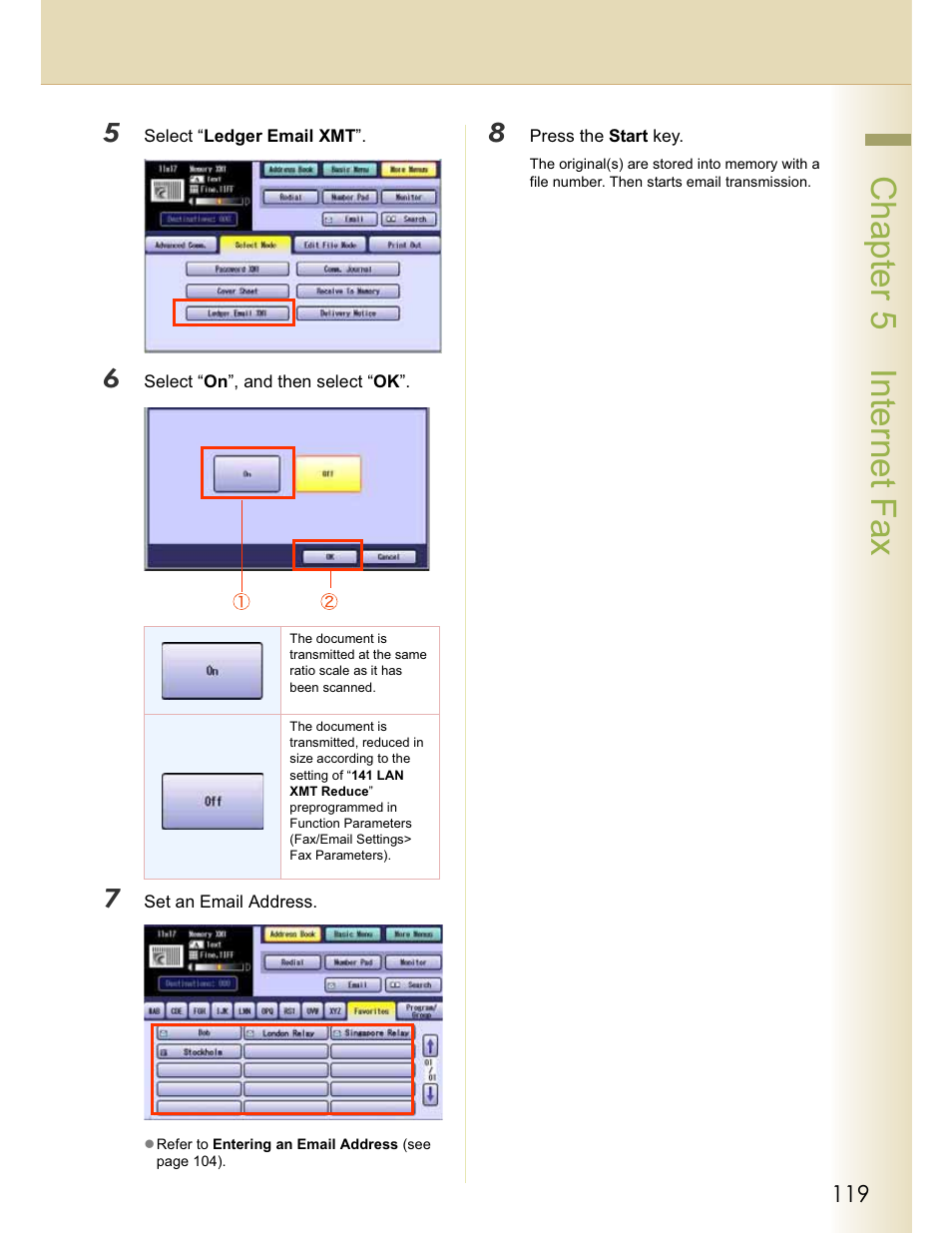 Chapter 5 internet fax | Panasonic WORKIO DP-C262 User Manual | Page 119 / 148
