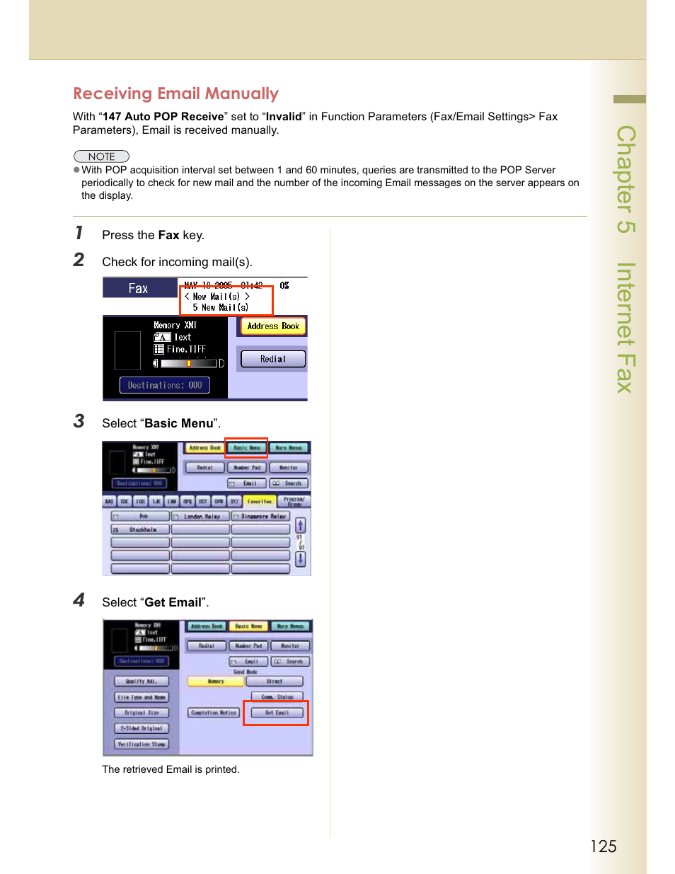 Chapter 5 internet fax | Panasonic WORKIO DP-C262 User Manual | Page 125 / 148